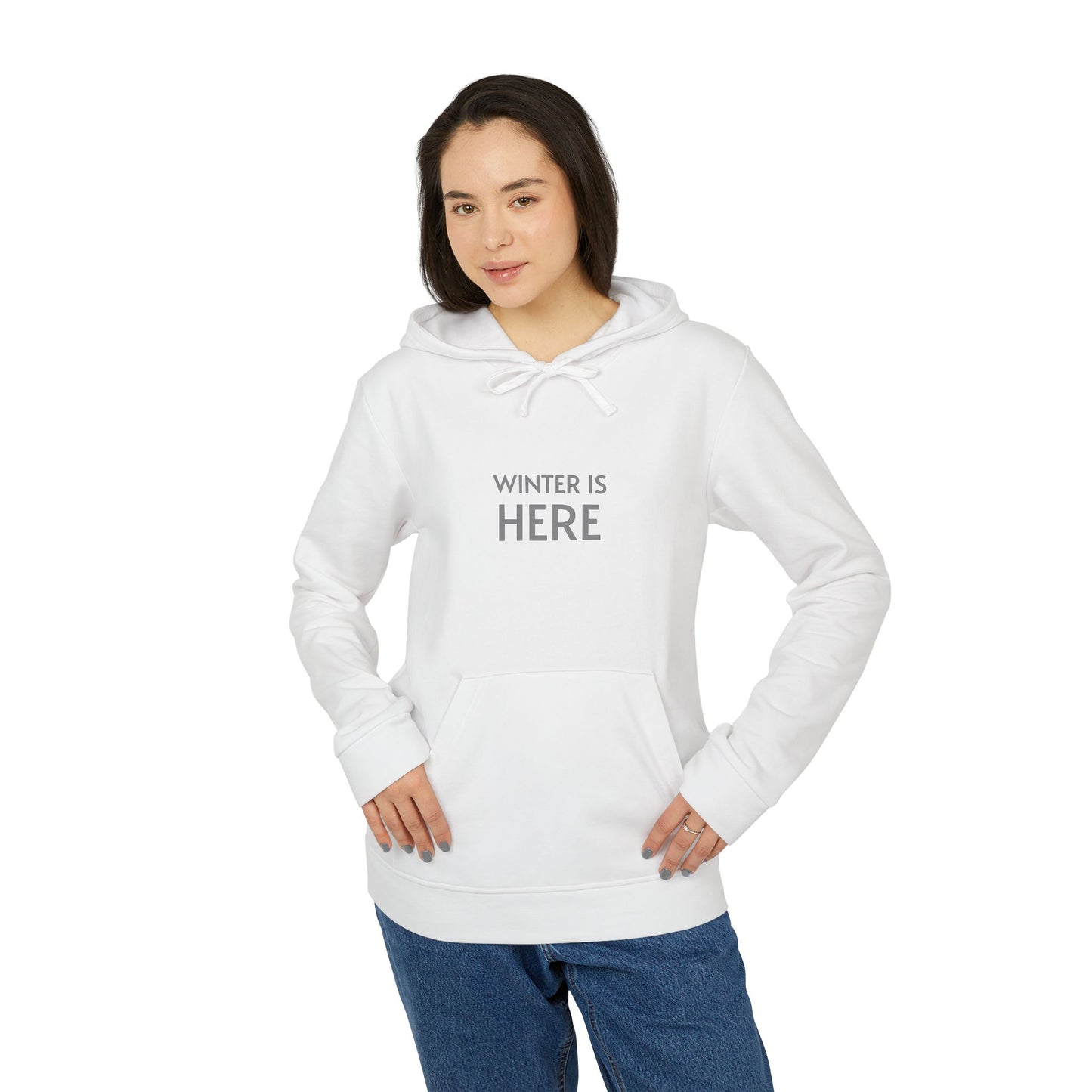 Adidas Cozy Unisex Fleece Hoodie - 'Winter Is Here'