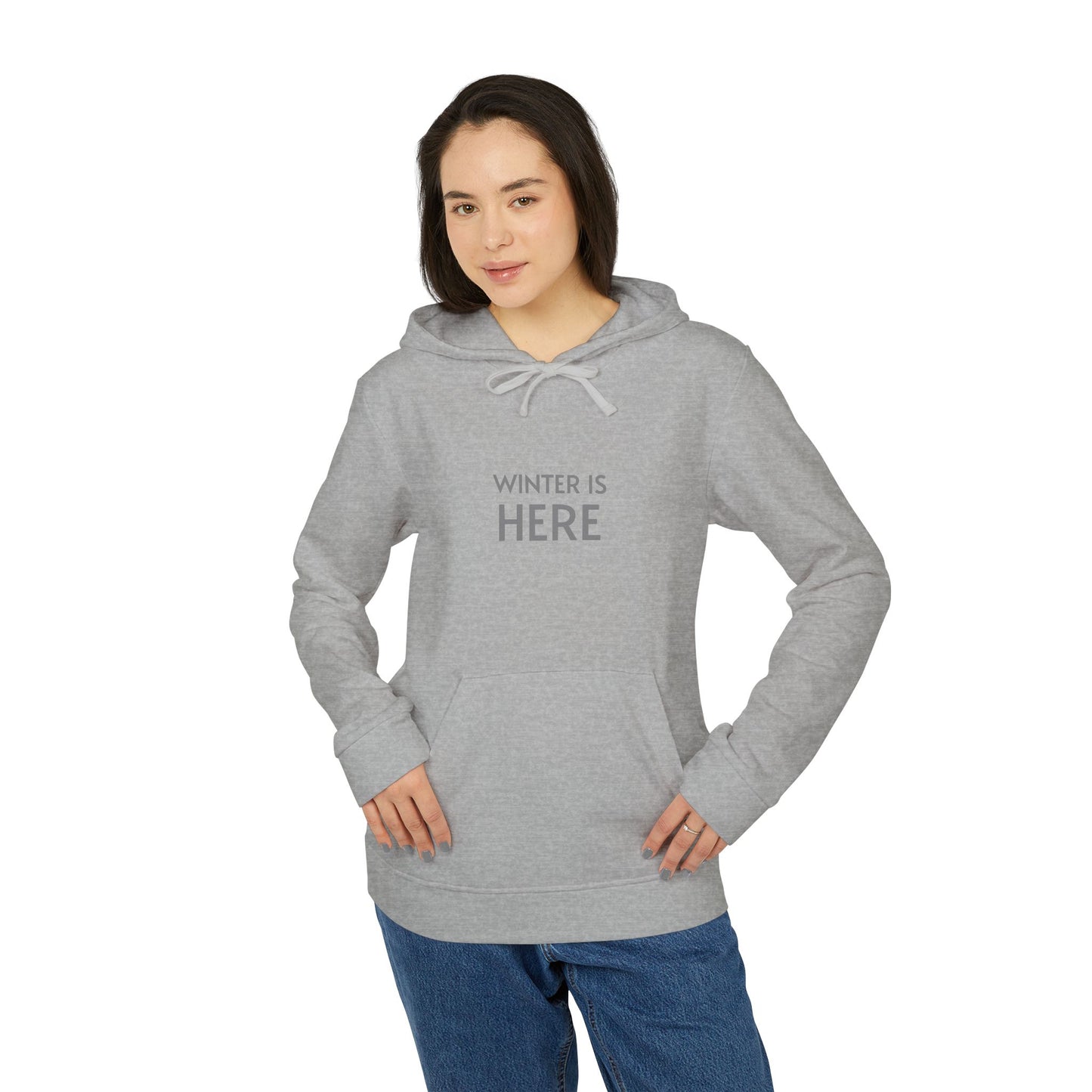 Adidas Cozy Unisex Fleece Hoodie - 'Winter Is Here'