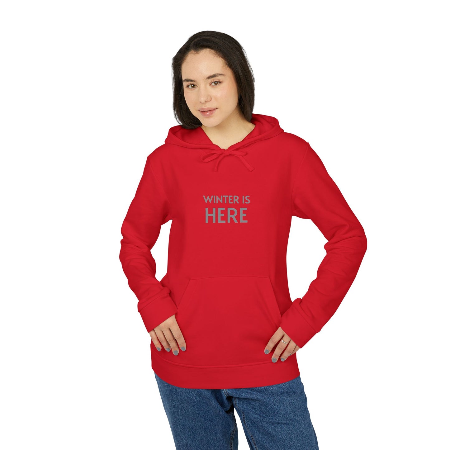 Adidas Cozy Unisex Fleece Hoodie - 'Winter Is Here'
