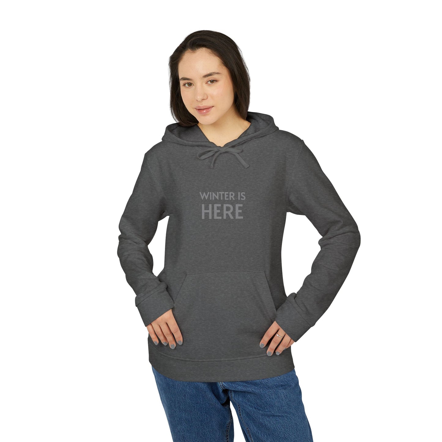 Adidas Cozy Unisex Fleece Hoodie - 'Winter Is Here'