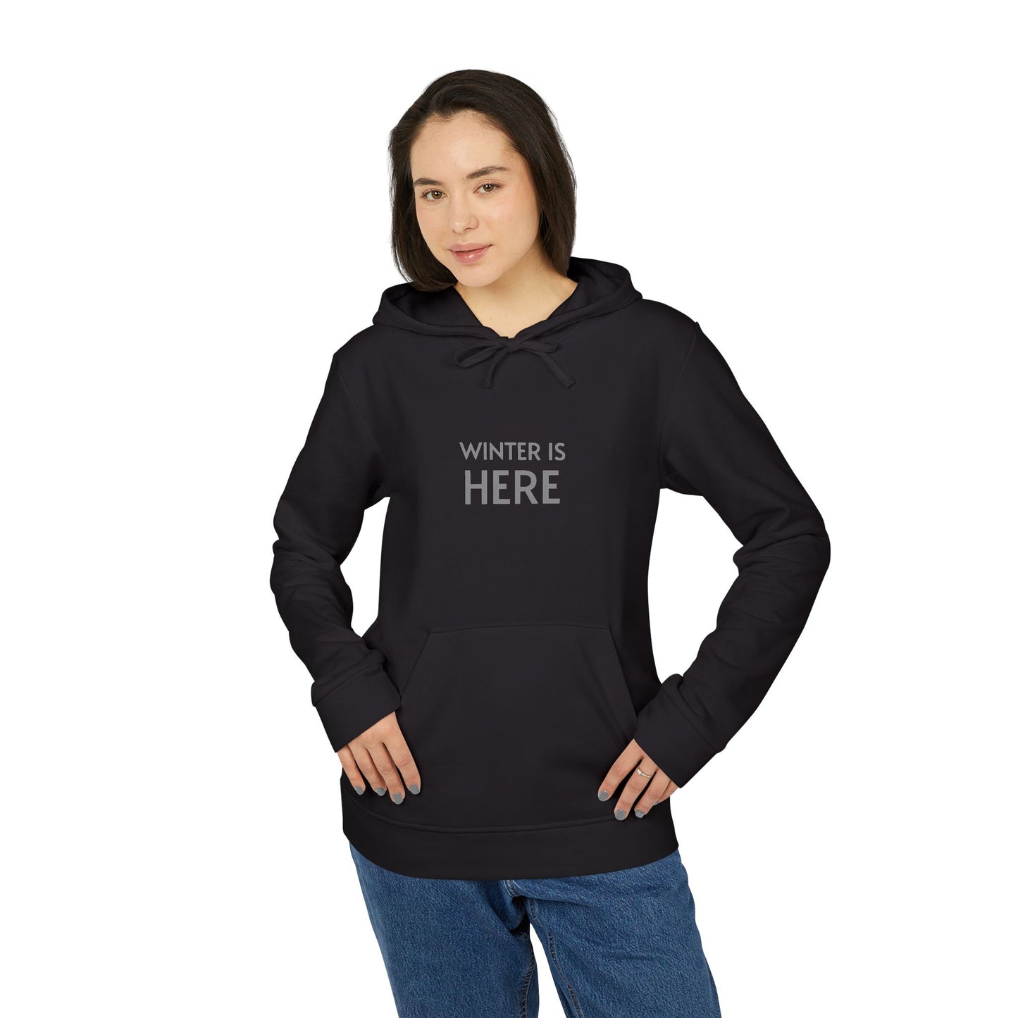 Adidas Cozy Unisex Fleece Hoodie - 'Winter Is Here'
