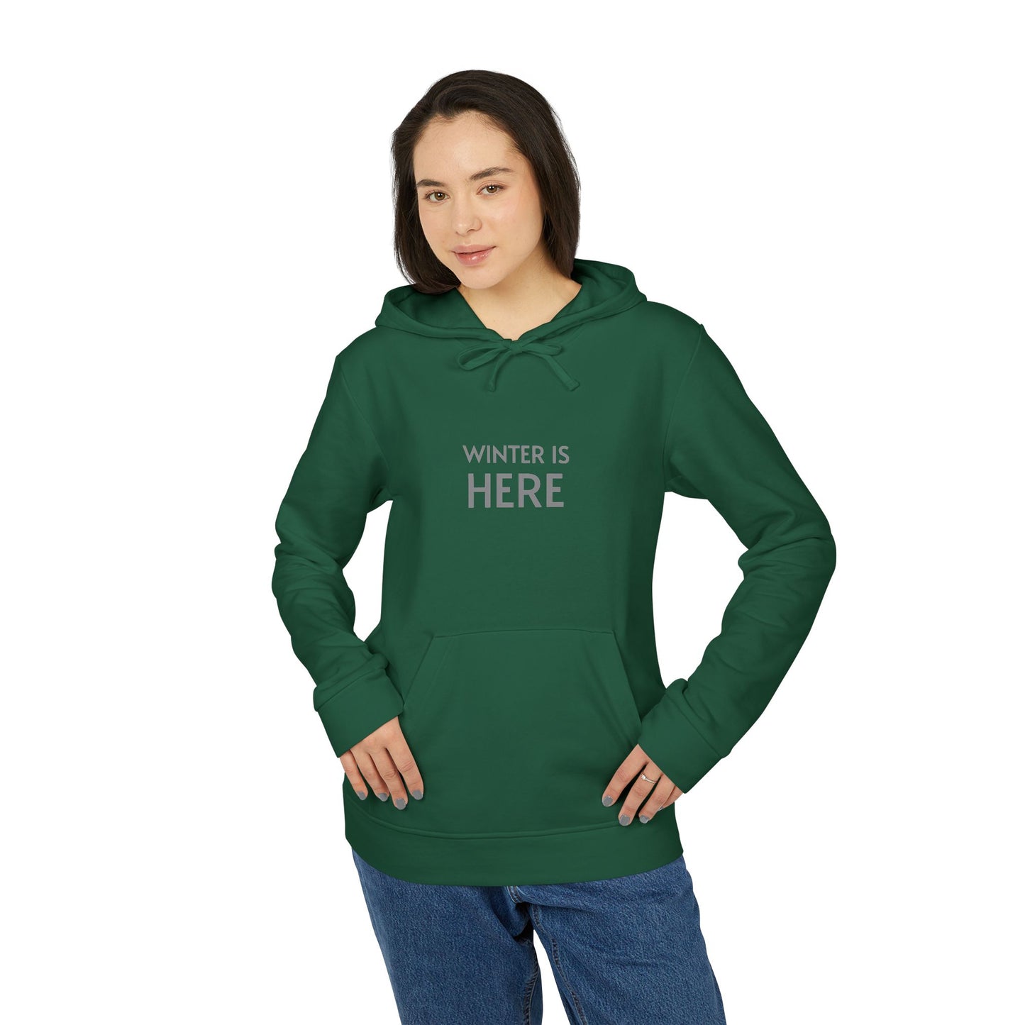 Adidas Cozy Unisex Fleece Hoodie - 'Winter Is Here'